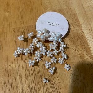 Anthropologie Dina Pearl Floral Earrings